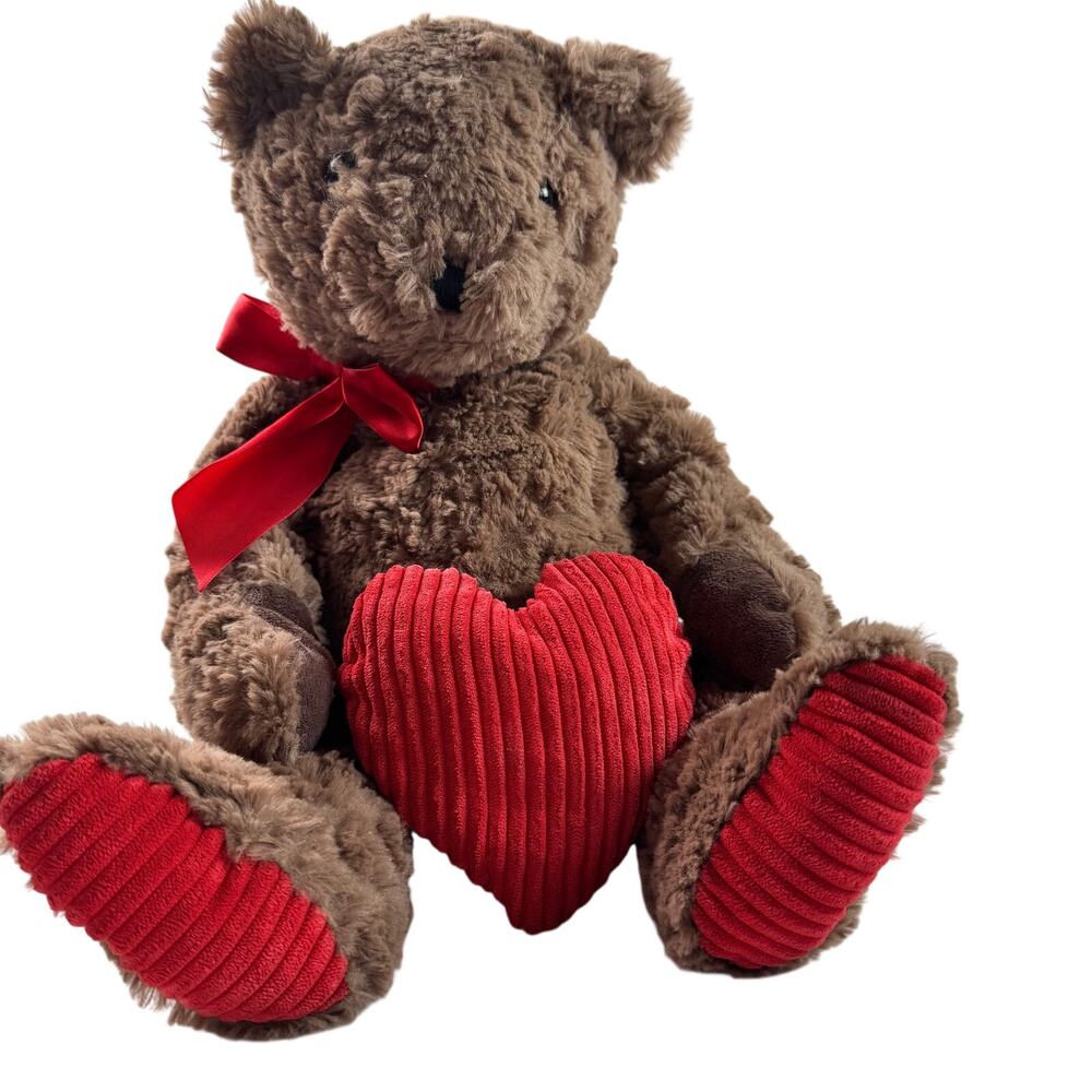 Animal Adventure Teddy Bear Plush Brown Red Heart‎ Valentine Stuffed Toy12” 2014